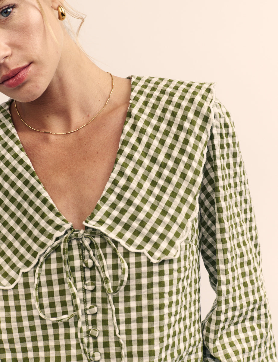 Green Long Sleeve Birdie Blouse