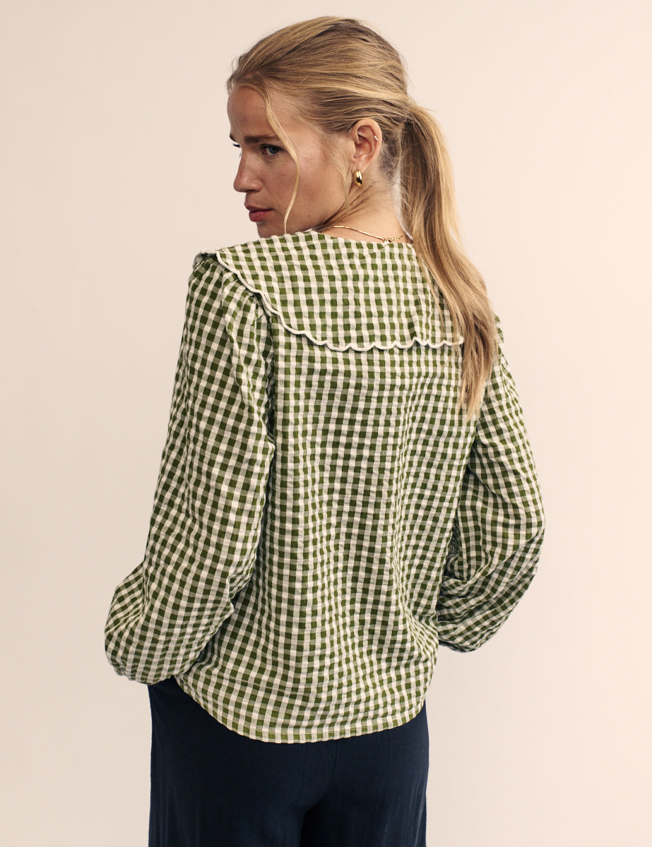 Green Long Sleeve Birdie Blouse