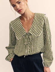 Green Long Sleeve Birdie Blouse