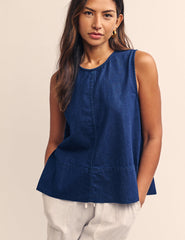 Dark Blue Denim Swing Top