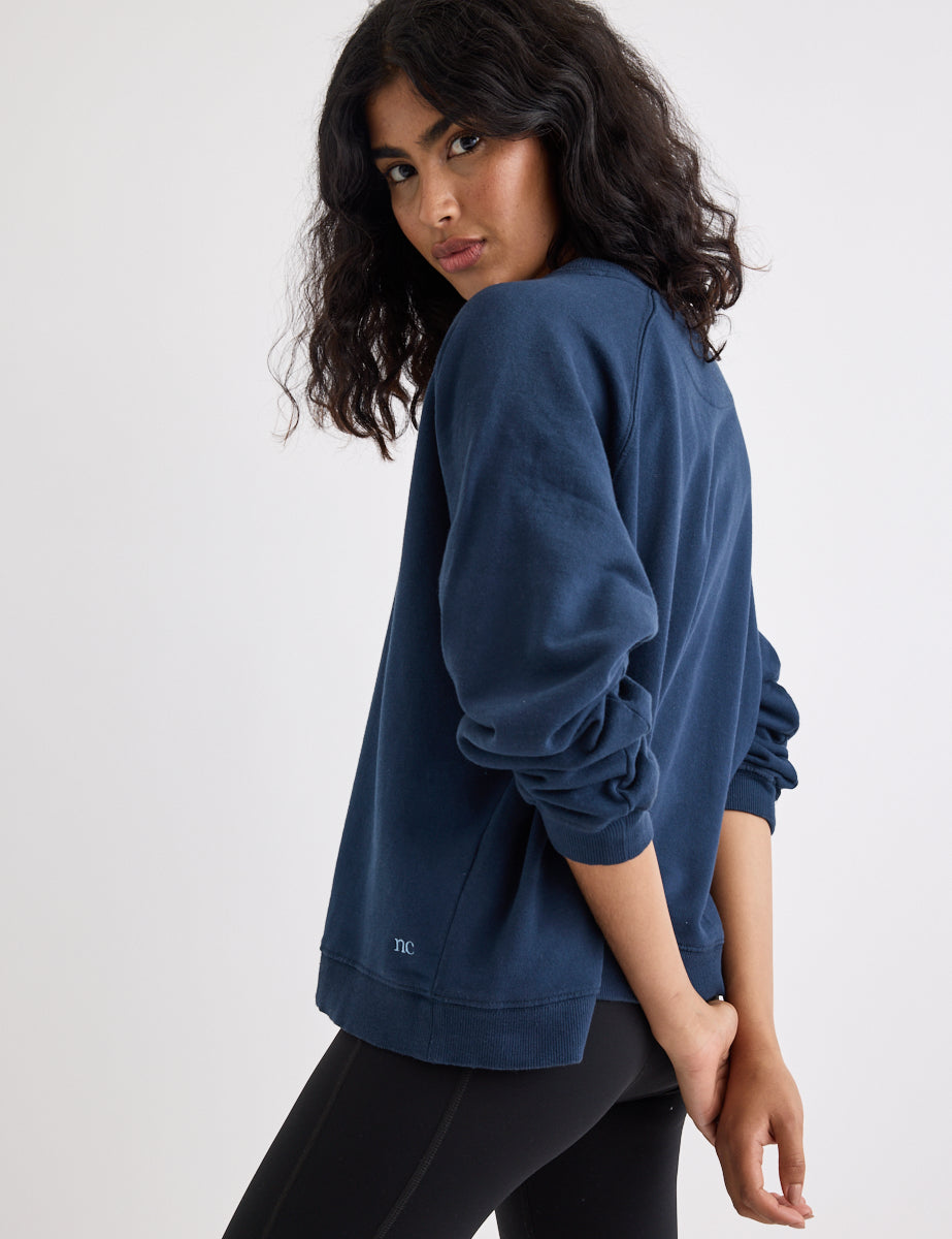 Navy Boxy Sweatshirt