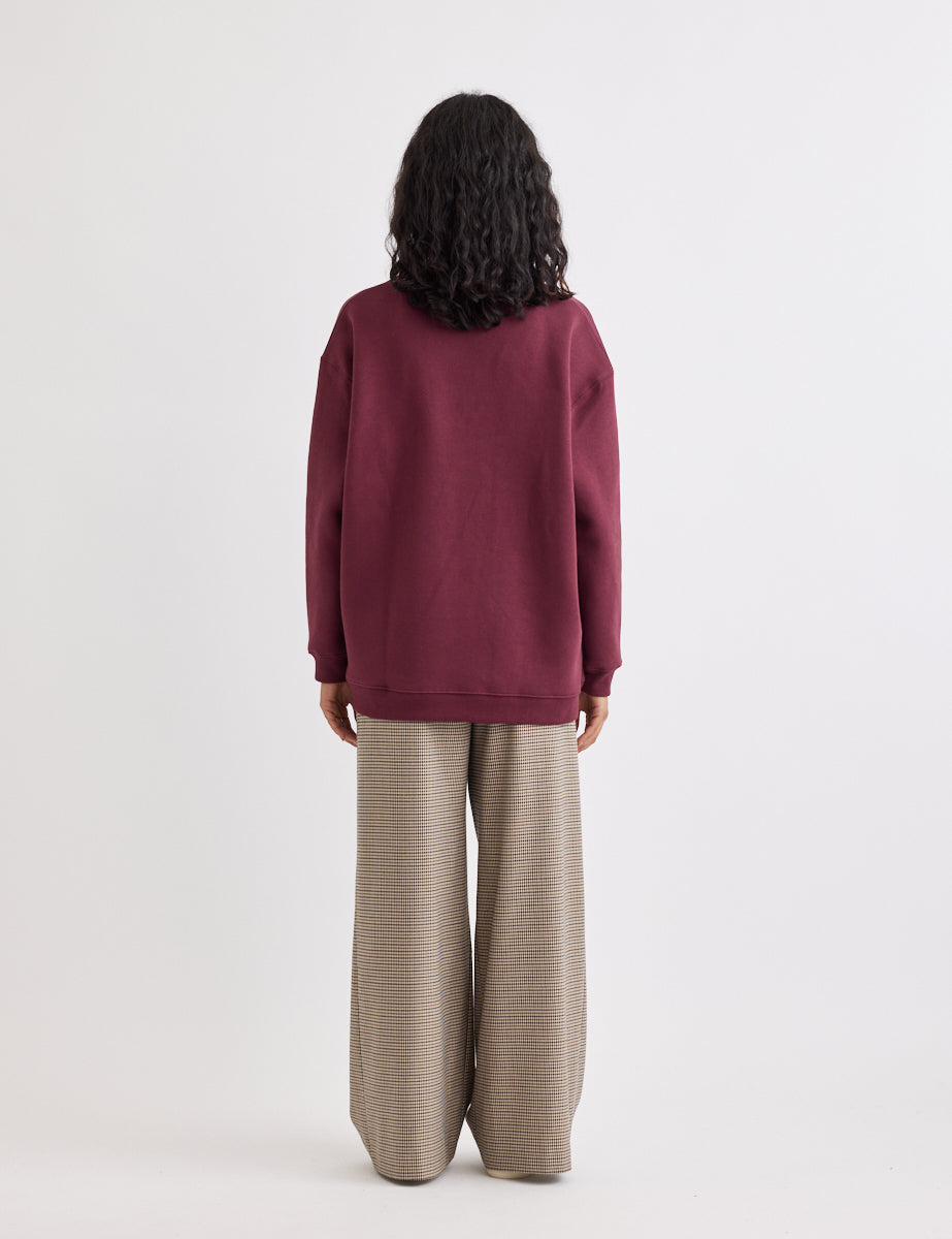 Burgundy Crew Neck Sweatshirt