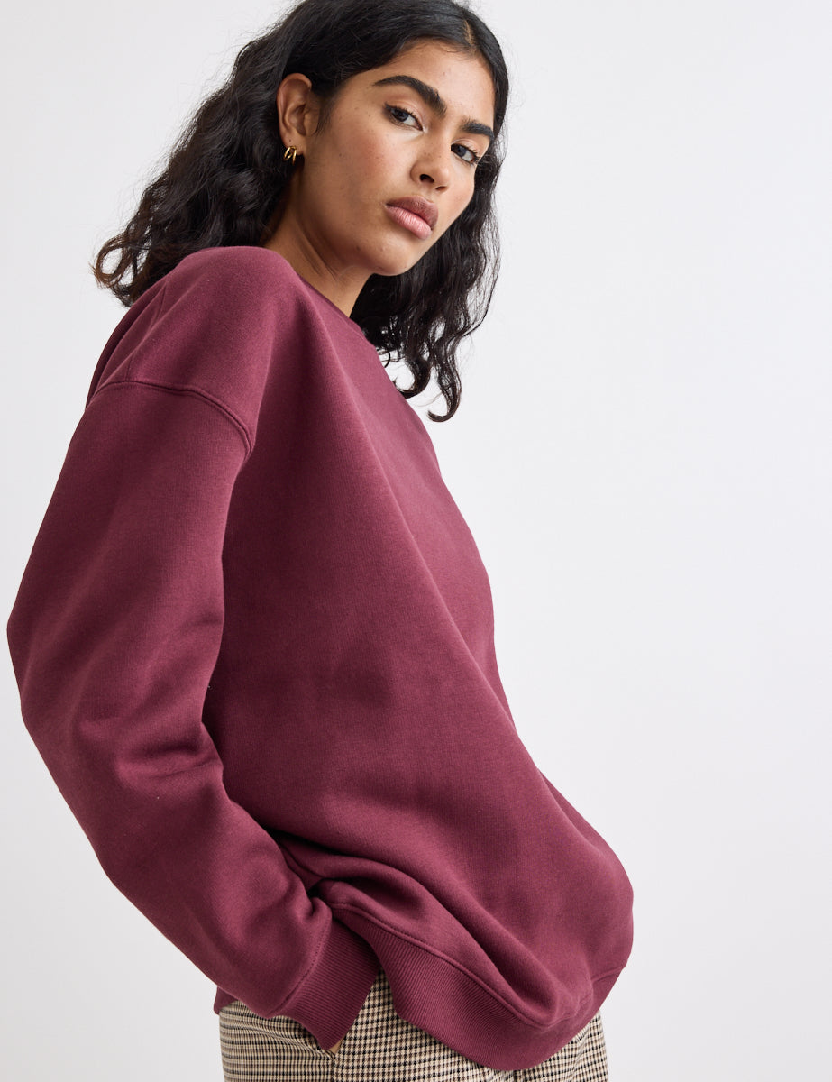 Burgundy Crew Neck Sweatshirt