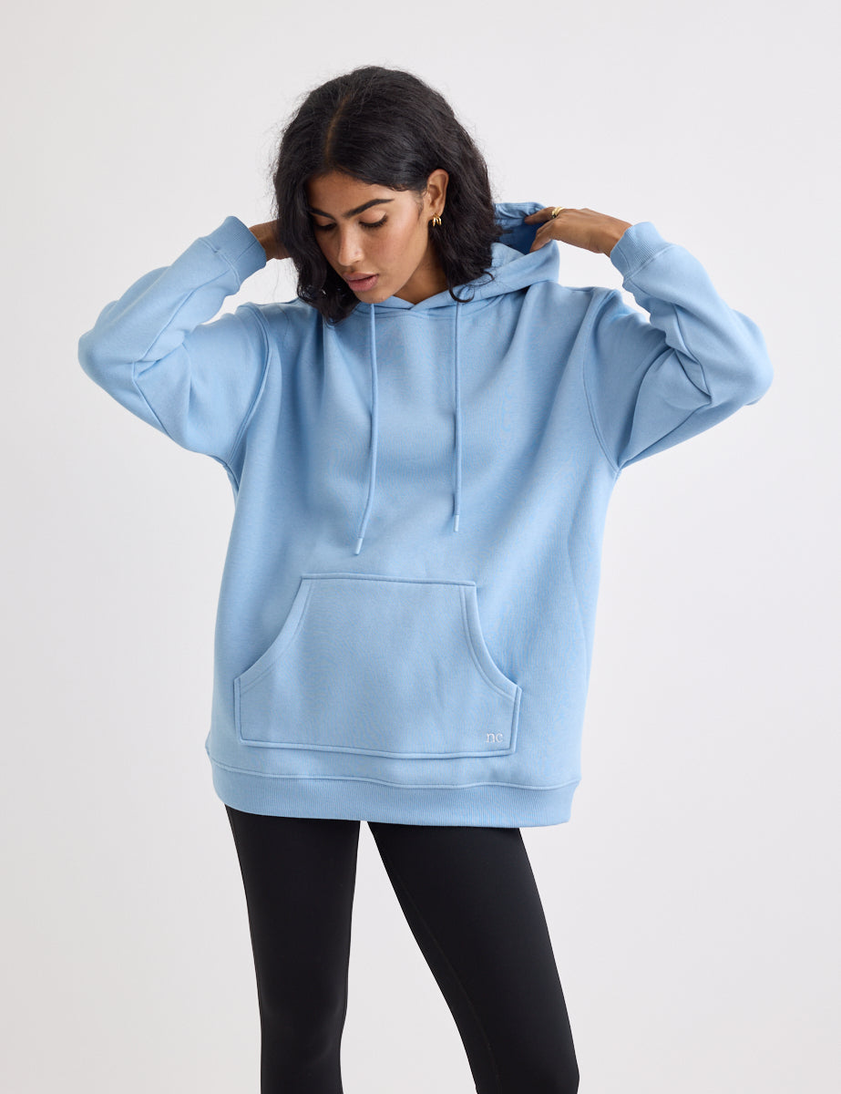 Blue Longline Hoodie