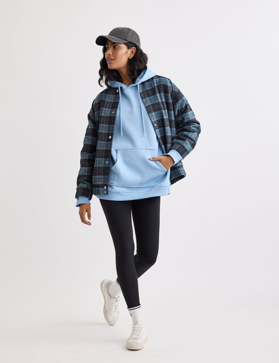 Blue Longline Hoodie