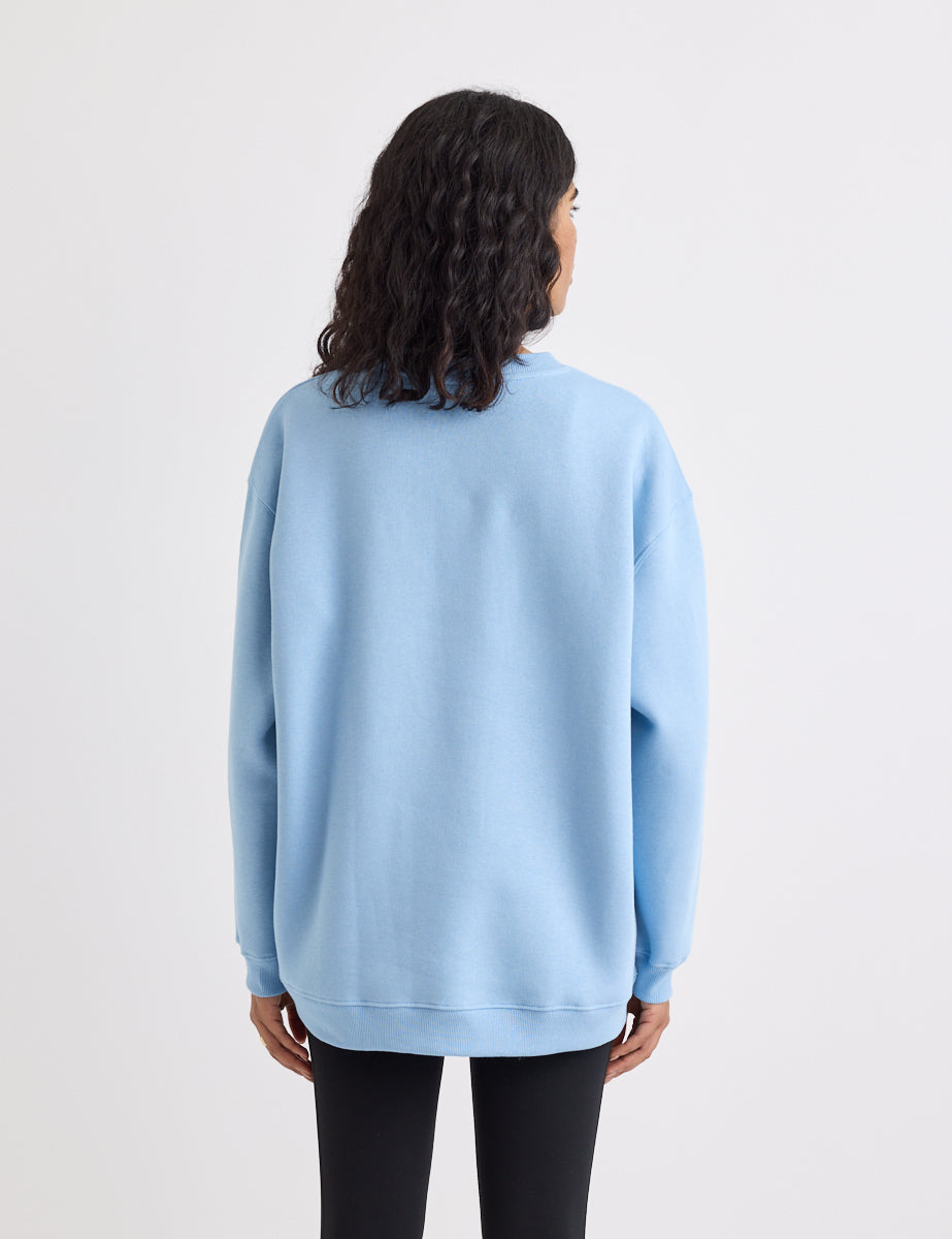 Blue Crew Neck Logo Sweatshirt