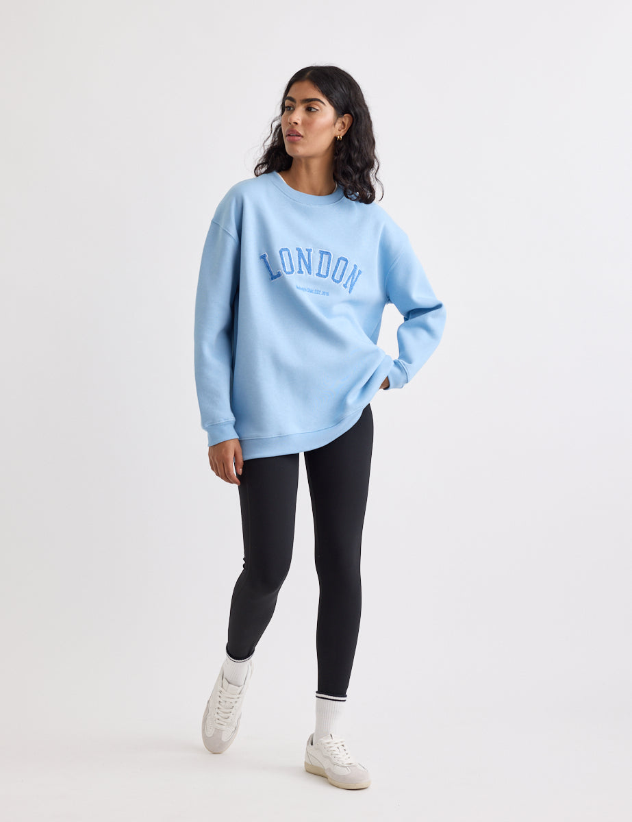 Blue Crew Neck Logo Sweatshirt