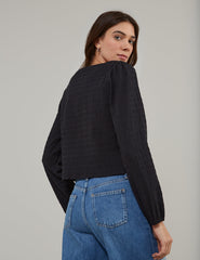 Black Textured Blouse