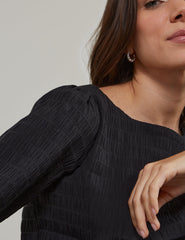 Black Textured Blouse