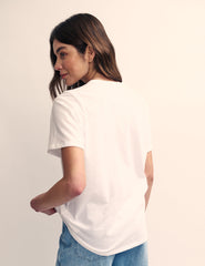 White Easy Fit Crew Neck T-Shirt
