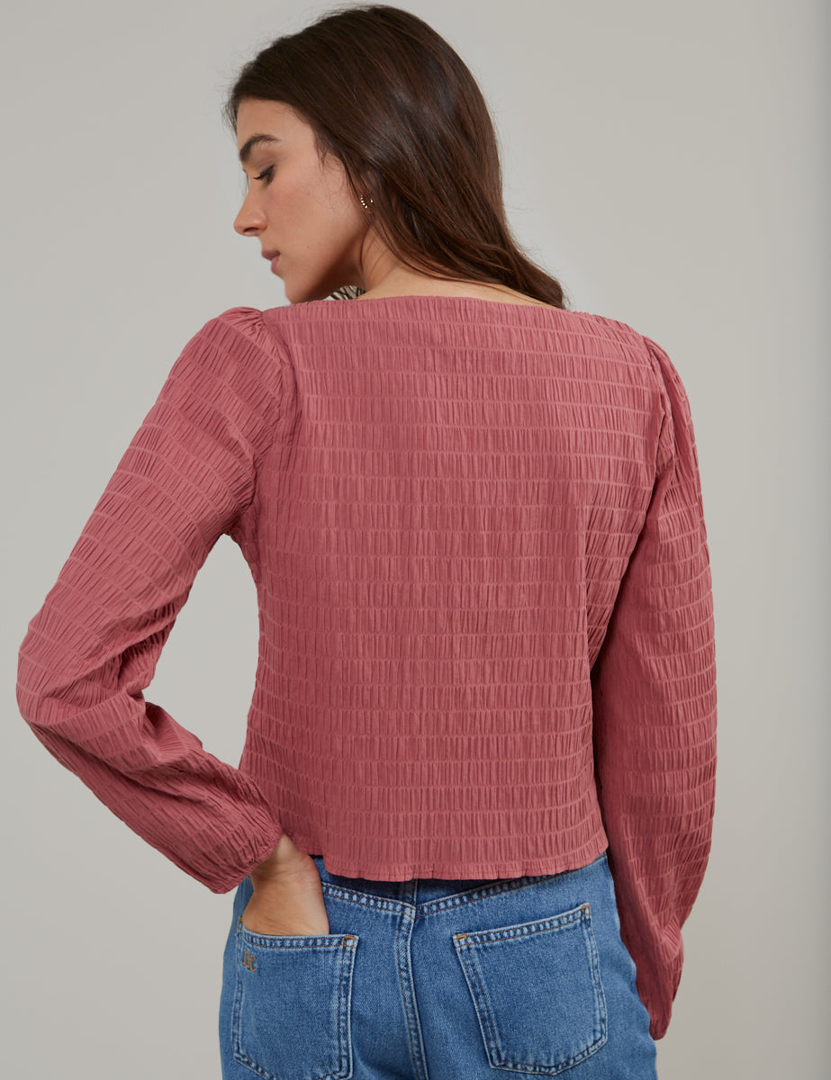 Pink Textured Blouse