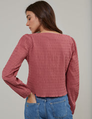 Pink Textured Blouse
