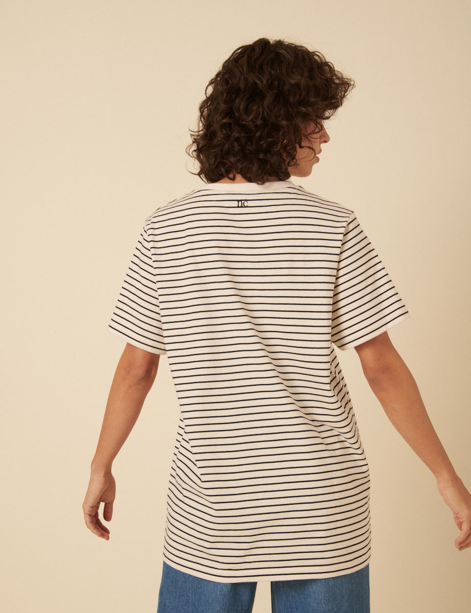 White Striped Oversized T-shirt