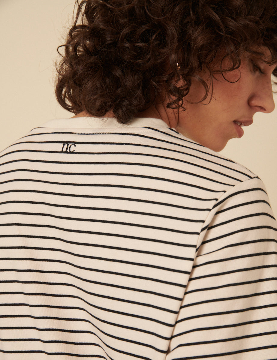White Striped Oversized T-shirt