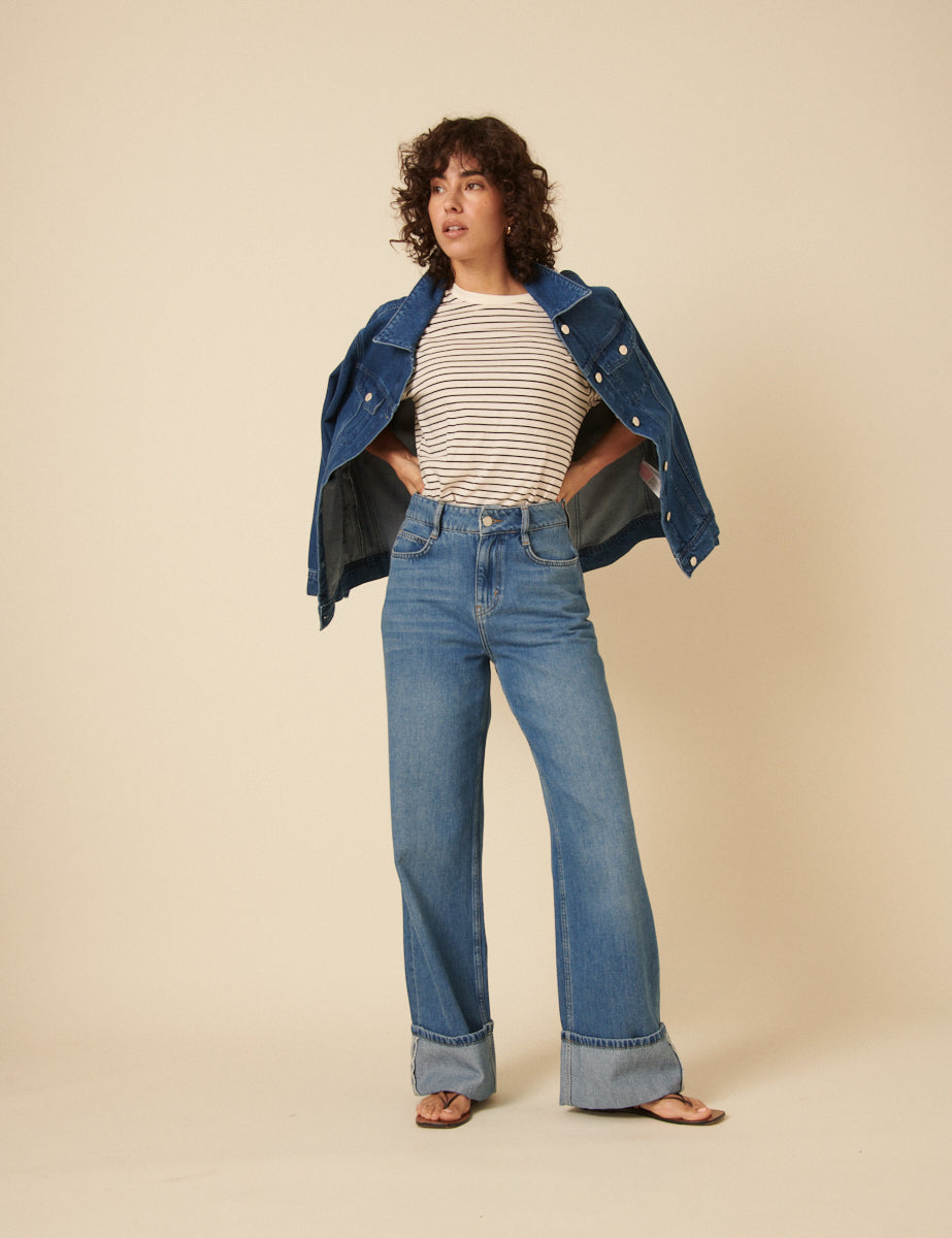 White Striped Oversized T-shirt