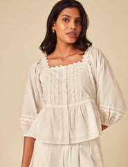 White Peplum Blouse
