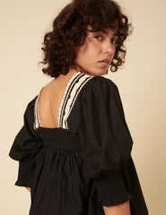 Black Crochet Trim Blouse