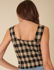 Black Check Waistcoat
