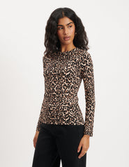 Leopard Print Long Sleeve Top