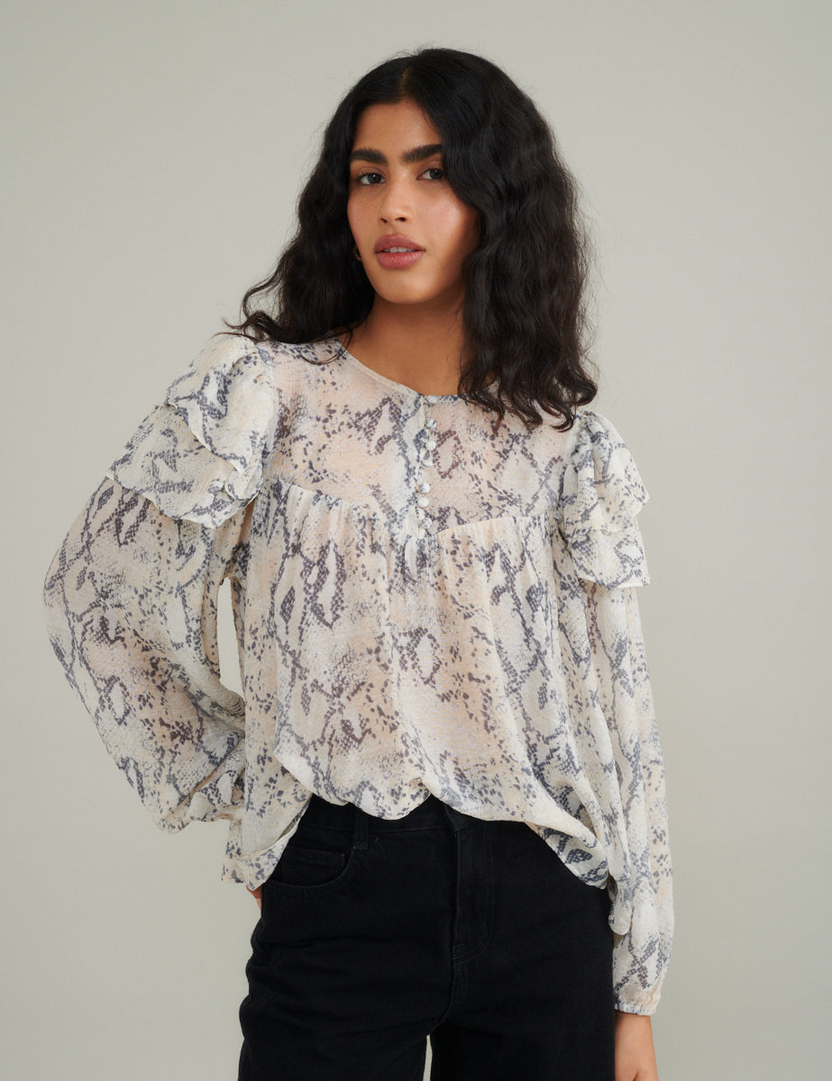 Snake Print Blouse