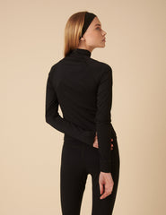 Black Zip Through Active Top