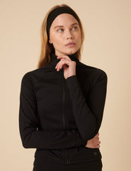 Black Zip Through Active Top