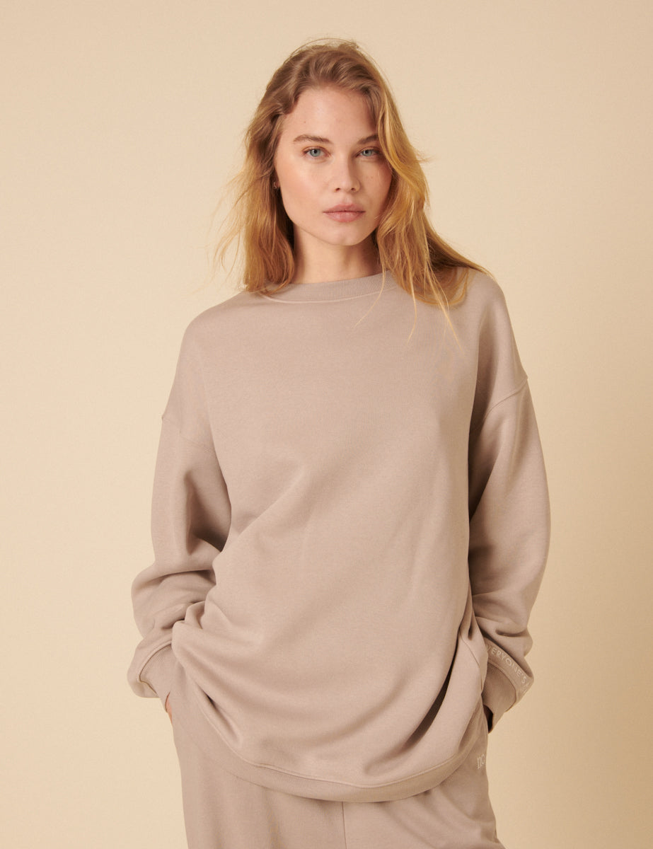 Beige Oversized Sweatshirt