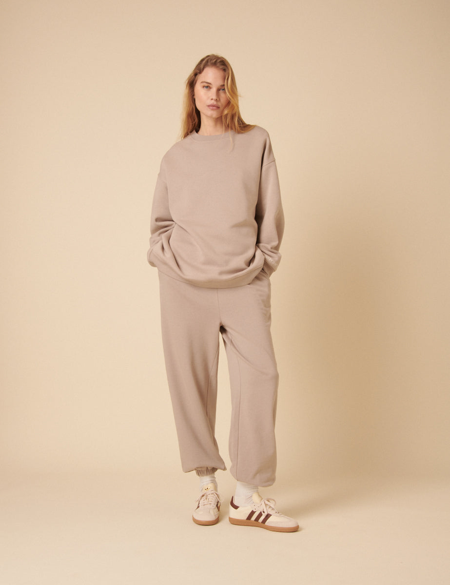 Beige Oversized Sweatshirt