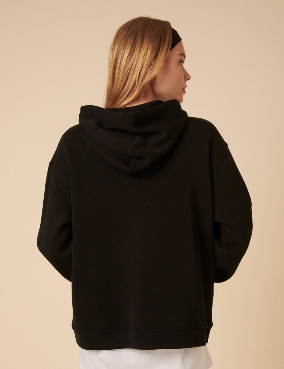 Black Relaxed Hoodie