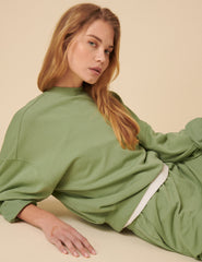 Green Drop Shoulder Sweatshirt