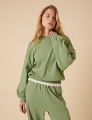 Green Drop Shoulder Sweatshirt