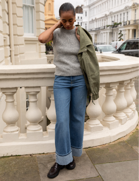 Grey Alpaca Wool Blend Knitted Vest