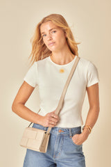 Cream Ribbed Sunshine Embroidered Baby T-Shirt