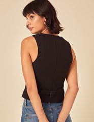 Black V-Neck Waistcoat