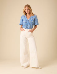 Blue Gingham Birdie Blouse