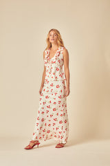 White Tomato Print Frill Top