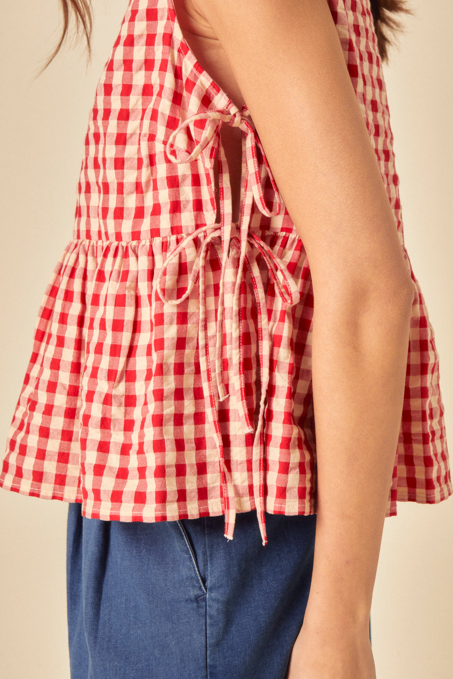Red Gingham Swing Top