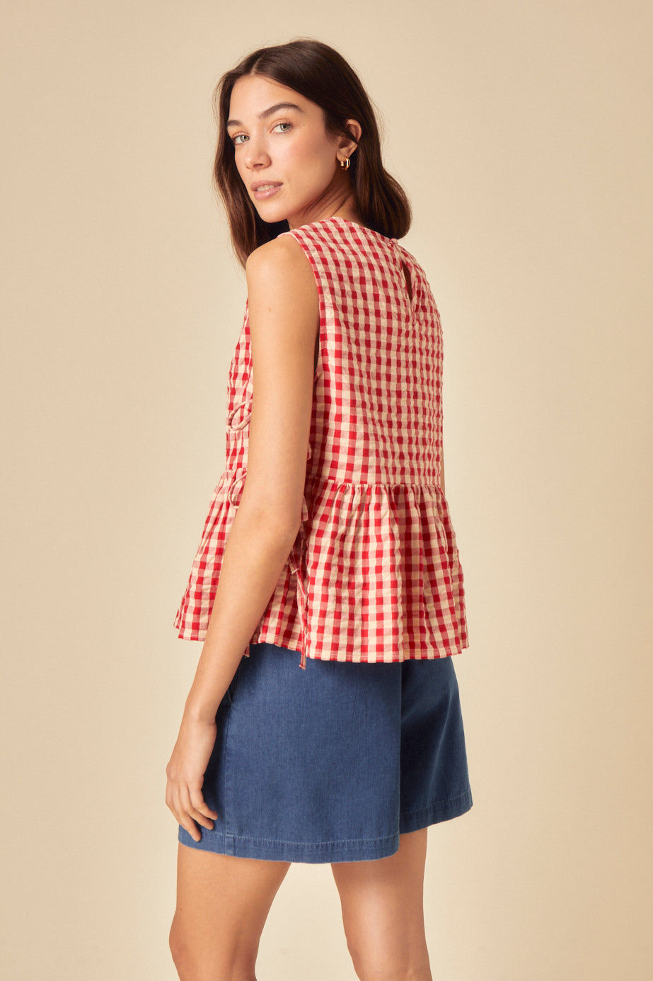 Red Gingham Swing Top