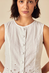 White Broderie Anglaise Top