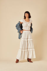 White Lace Detail Top