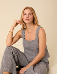 Black Gingham Swing Top