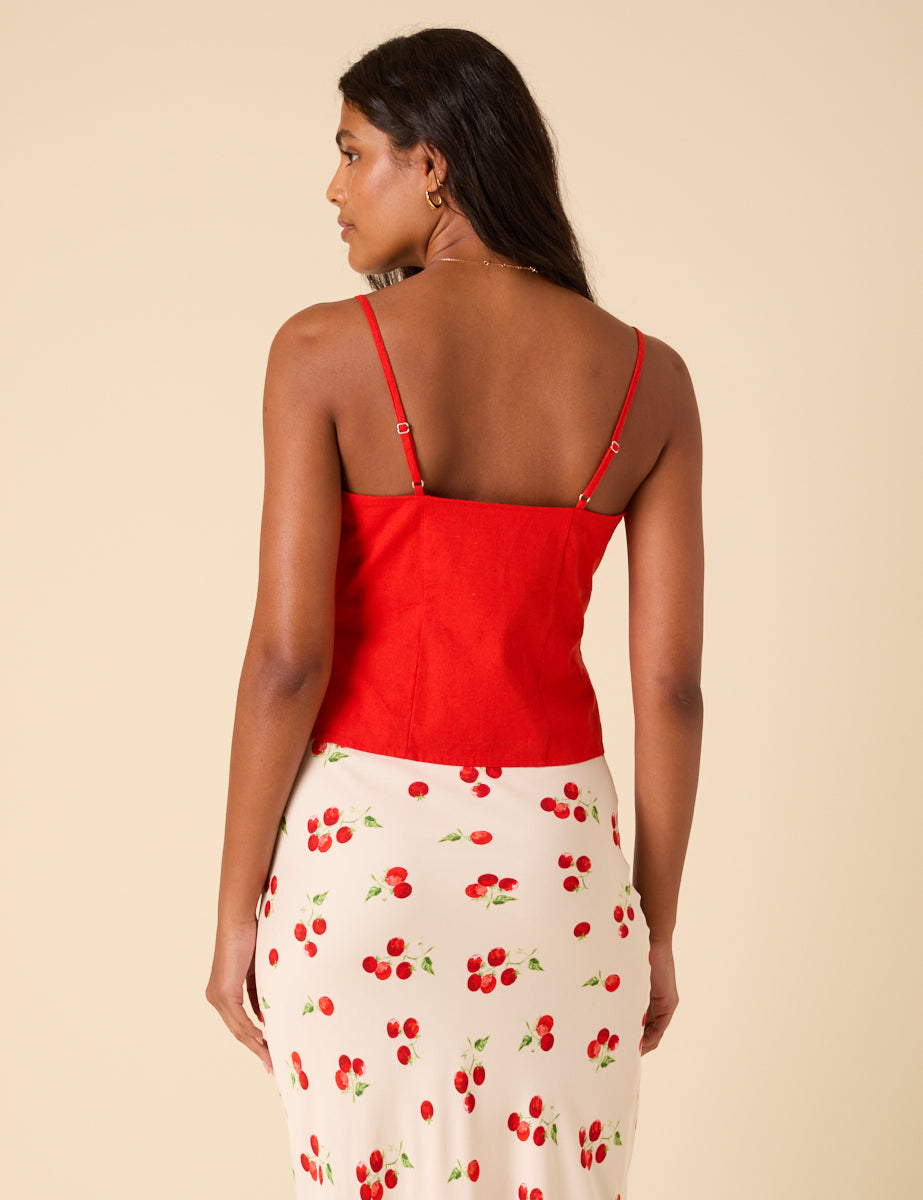 Red Strappy Waistcoat
