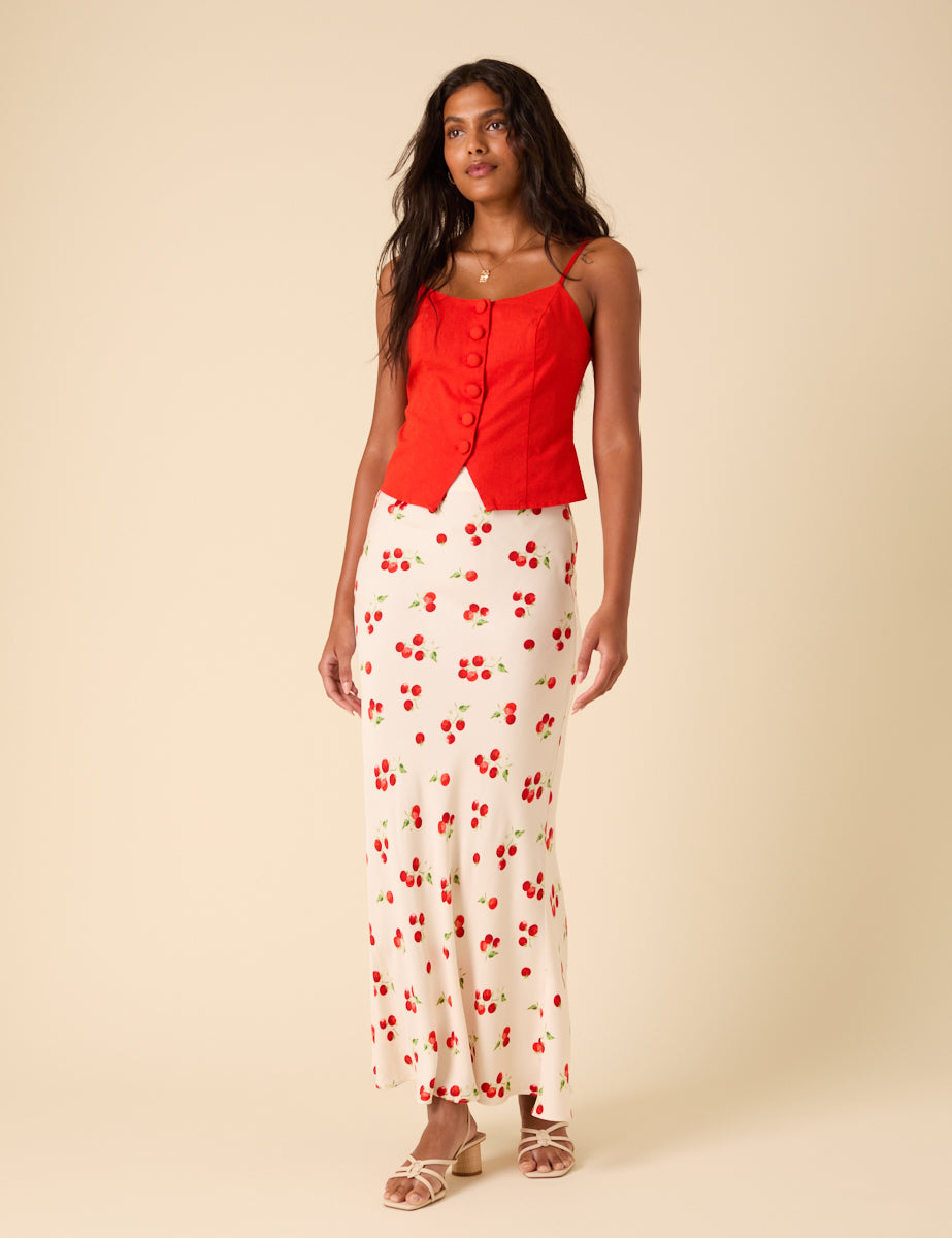 Red Strappy Waistcoat