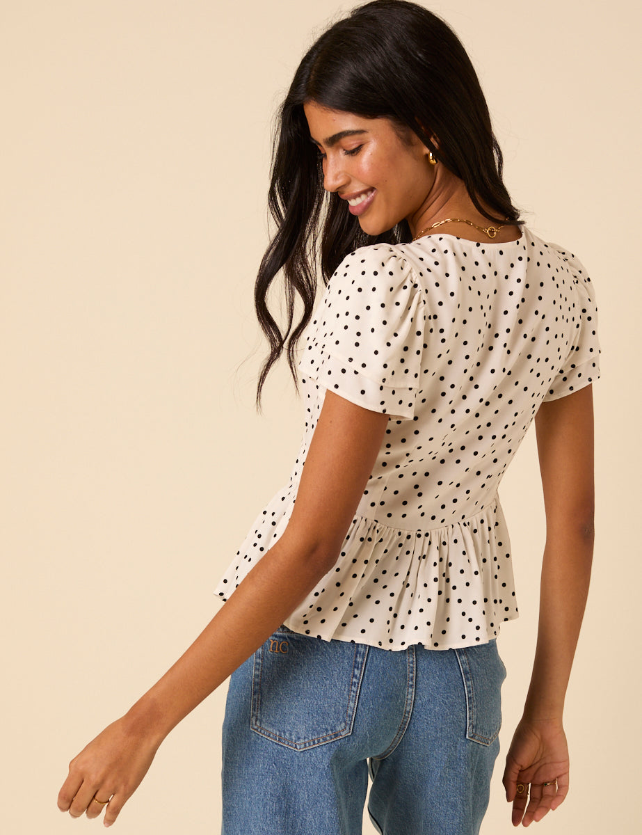 White Polka Dot Loubelle Top