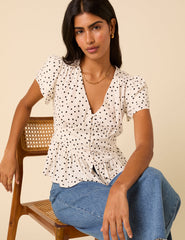 White Polka Dot Loubelle Top