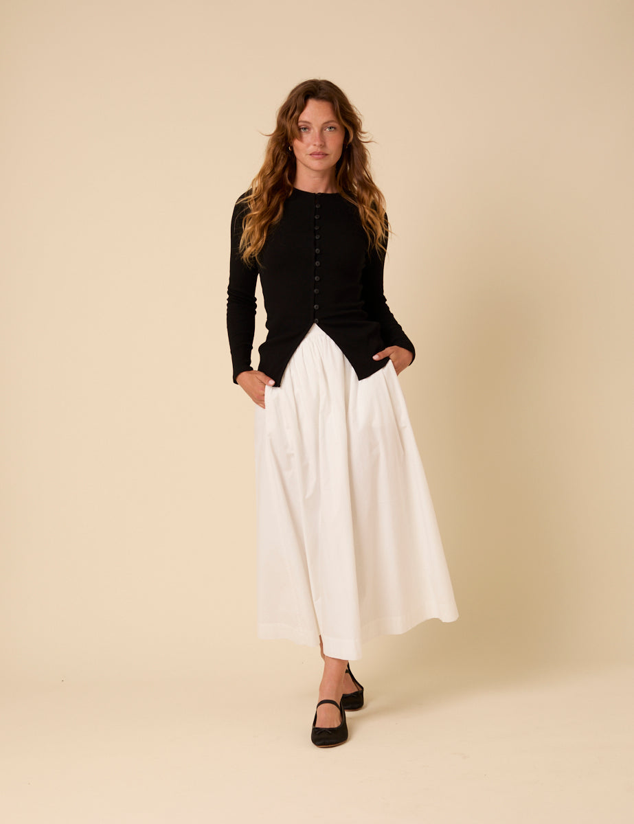 Black Ribbed Waistcoat Top