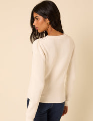 White Broderie Knitted Jumper