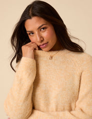 Butter Yellow Fluffy Alpaca and Wool Blend Oversized Jumper