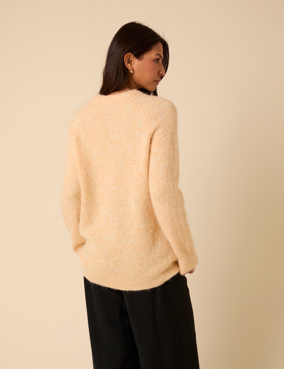 Butter Yellow Fluffy Alpaca and Wool Blend Oversized Jumper