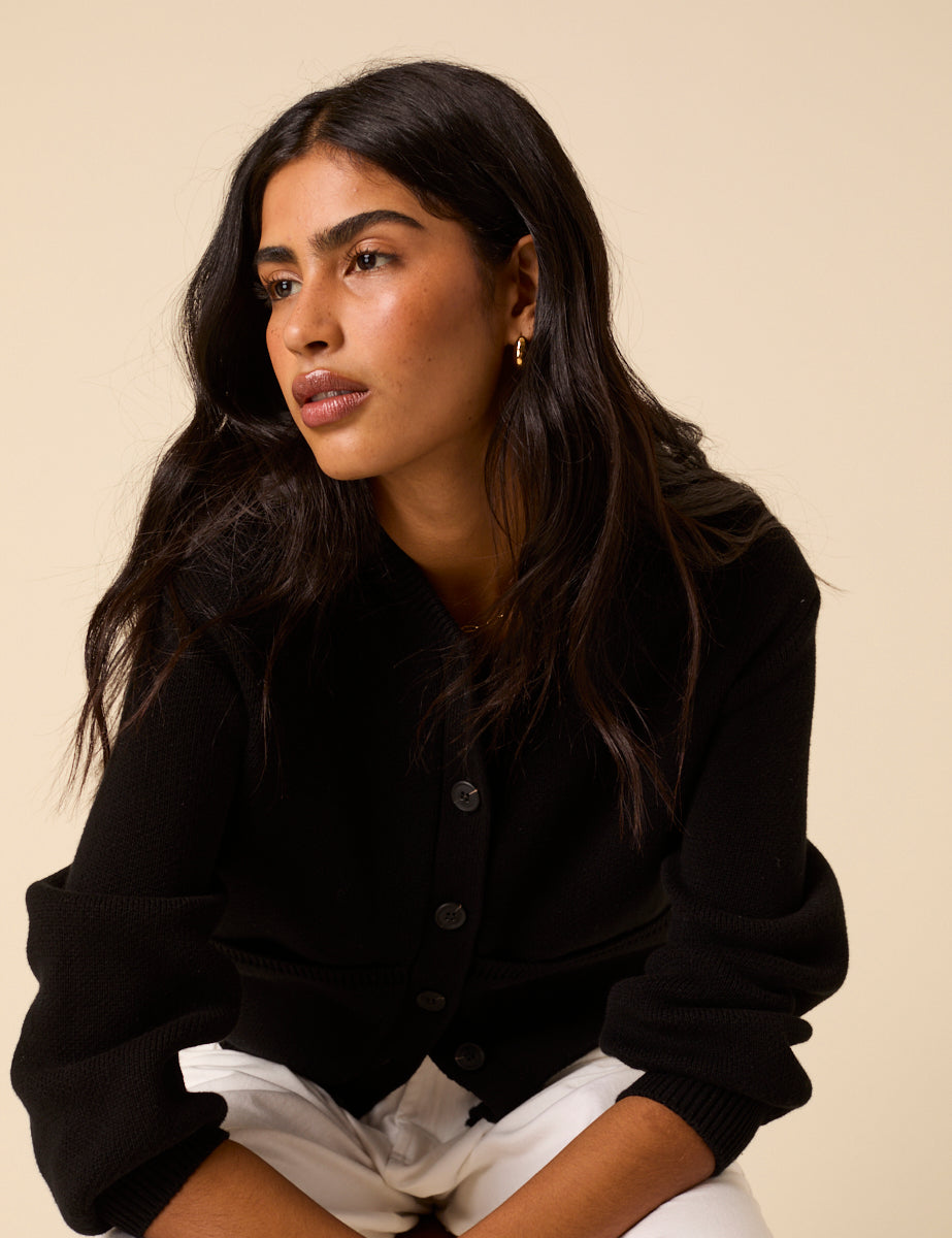 Black Knitted Cardigan